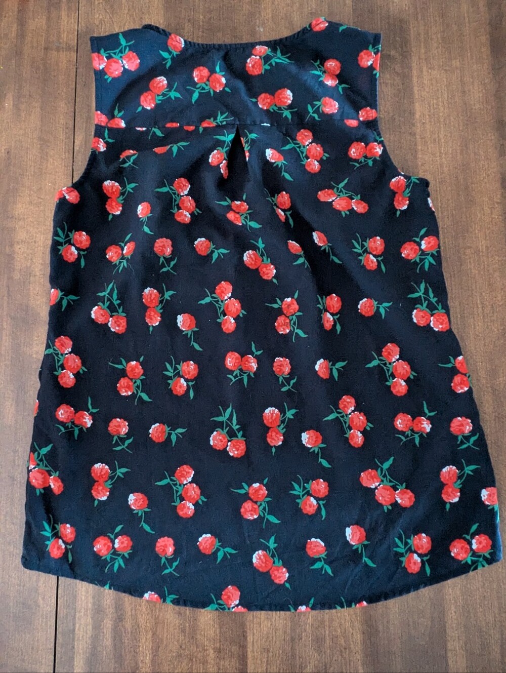 Talbots XS Navy Sleeveless With Raspberry Print - Picture 5 of 8